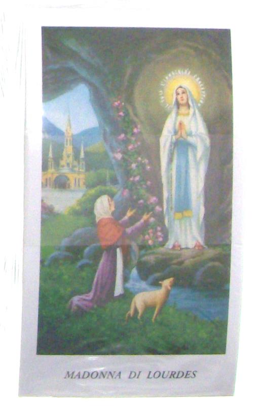 santini con preghiera confezione 100 pz madonna di lourdes