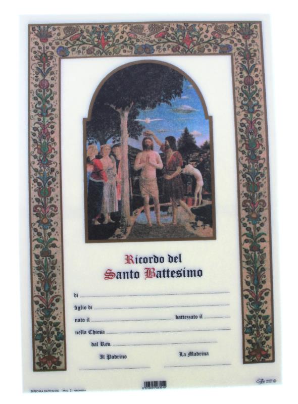 pergamena ricordo sacramenti cm 18x24 battesimo