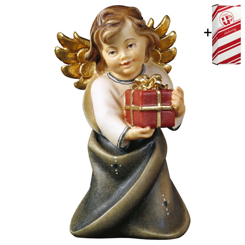 angelo cuore con regalo + box regalo. 23 cm.scolpi