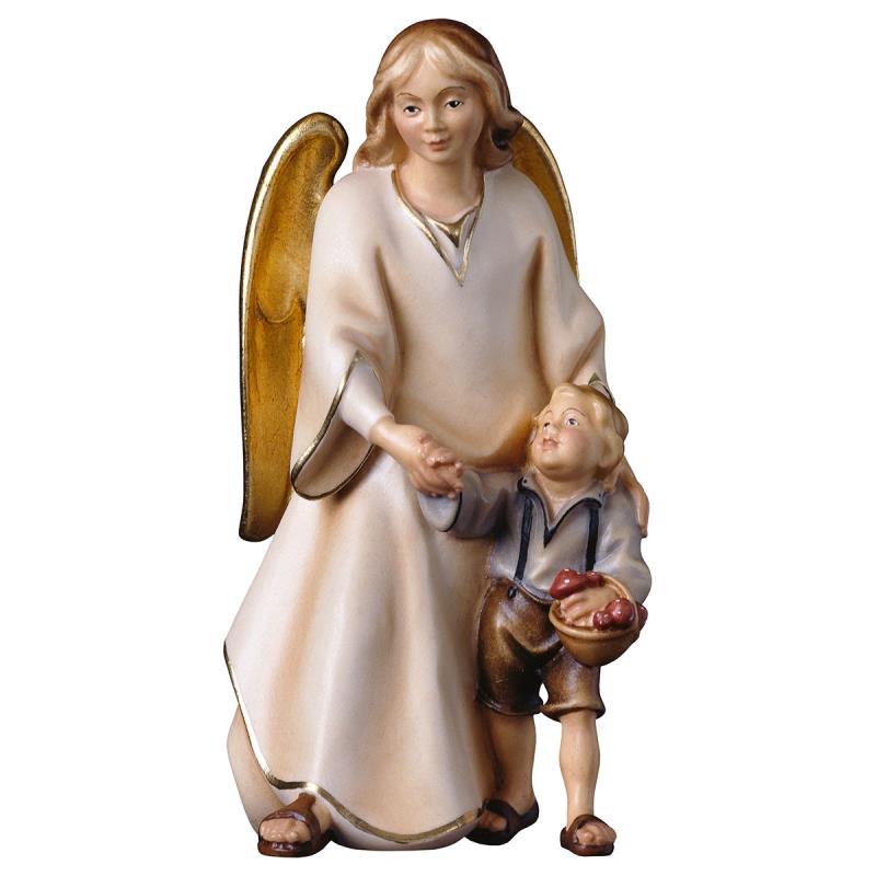 angelo custode moderno con bambino. 19 cm.scolpito
