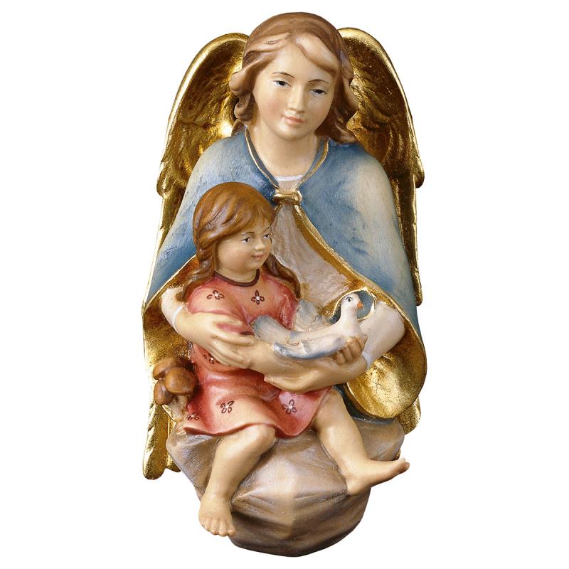angelo protettore con bambina da appendere. 15 cm.