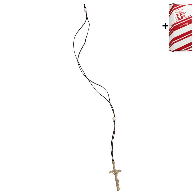 croce papale ciondolo + box regalo. 5 cm.scolpito