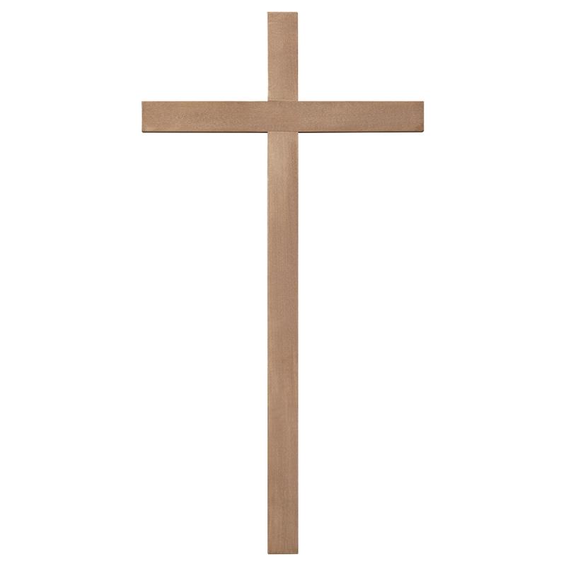 croce liscia. 62(124x62)cm.scolpito in legno di t