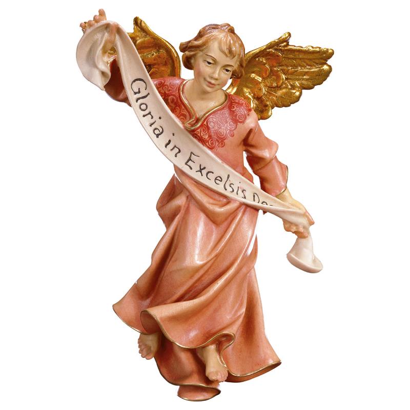 pa angelo gloria (rosso). 8 cm.scolpito in legno d