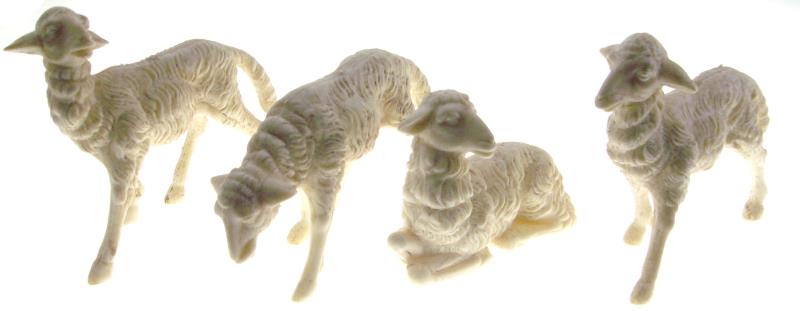 confezione pecore 4 pz per presepe cm 10