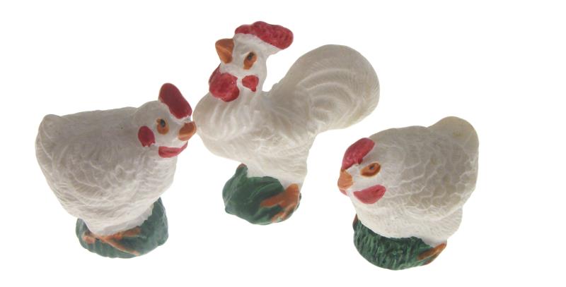 gallo e galline altezza cm 2,5 conf. 3pz
