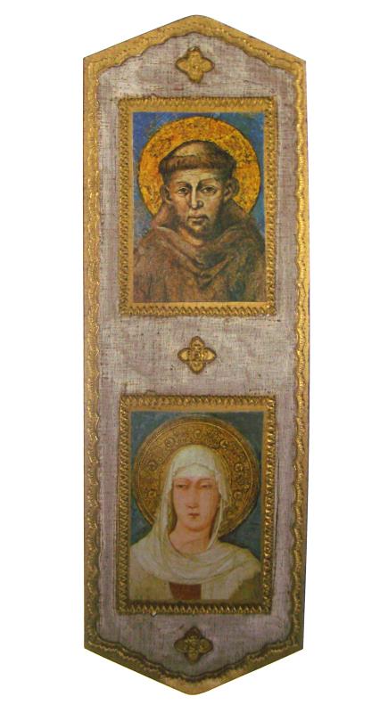 quadro legno cm 9.7x29.3 san francesco santa chiara