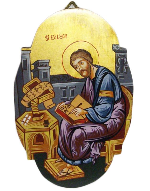 icona di san luca dipinta a mano 31x20