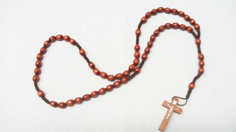 rosario legno corda grande da collo