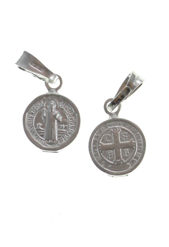 medaglia s benedetto in argento cm 1,4