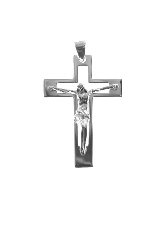 croce in argento con corpo cm 4,2