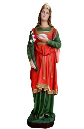 statua di santa lucia in resina altezza cm 65