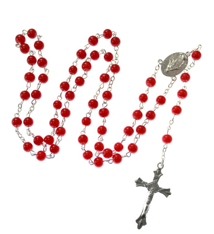 rosario colorato tondo in vetro mm 6 tu
