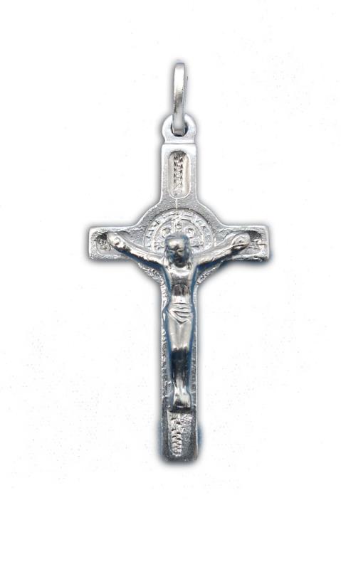 croce di san benedetto in argento cm 3,8