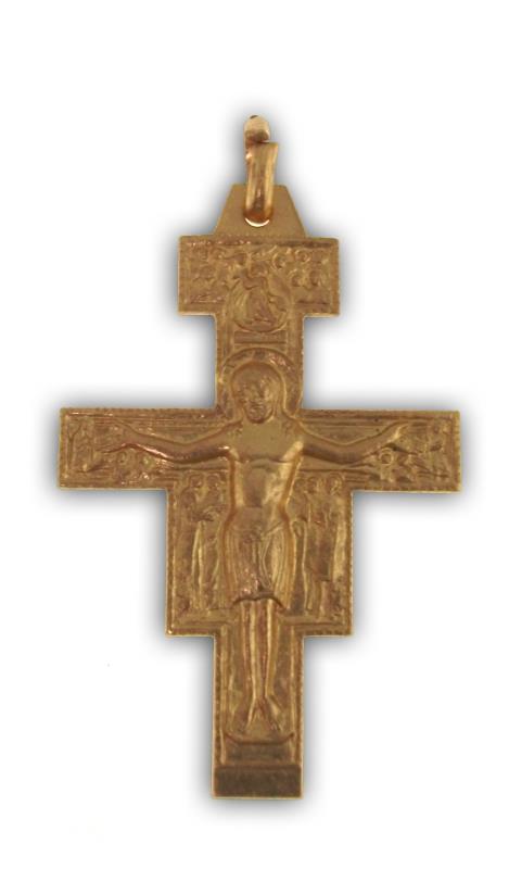 croce dorata san damiano cm 3x5