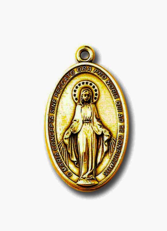 medaglia madonna miracolosa dorata cm 2,2