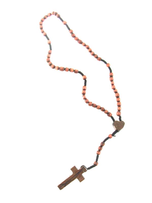 rosario in legno corda grano da mm4 su legno