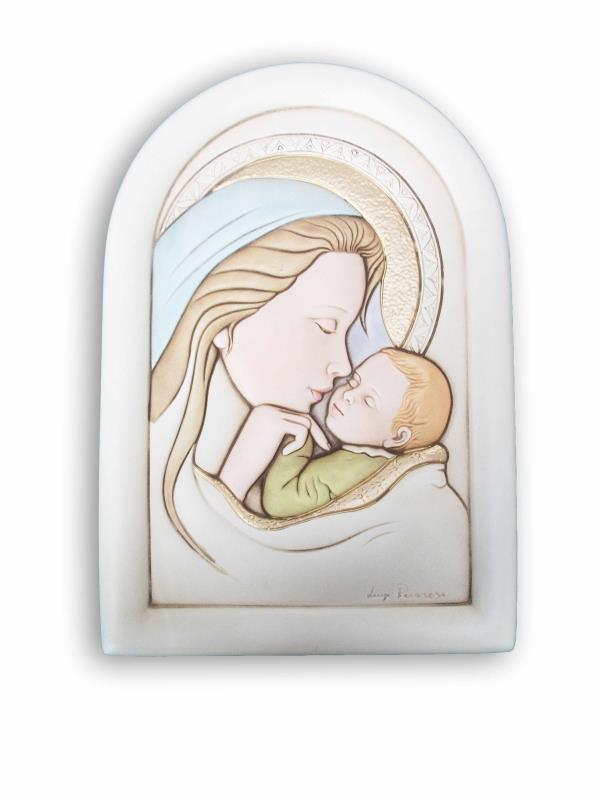 quadro maternita in ceramica 12x18 cm
