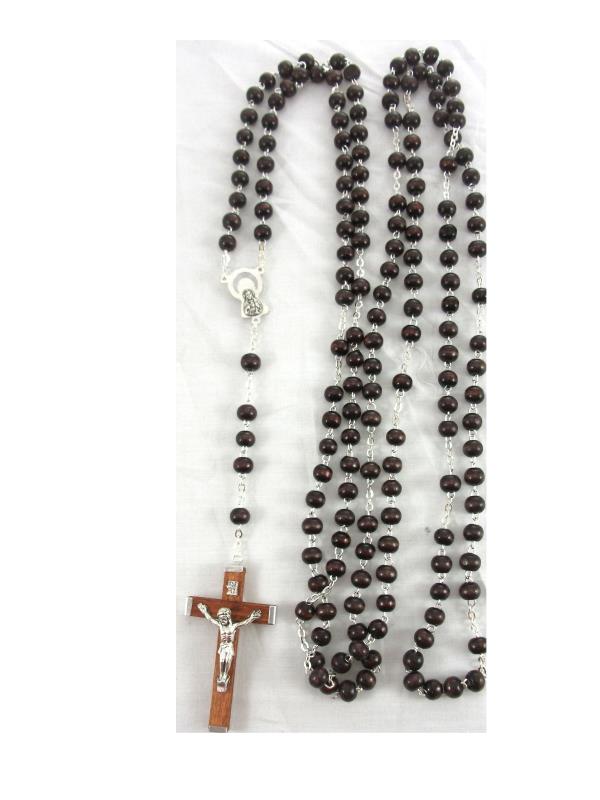 rosario in legno completo 15 poste