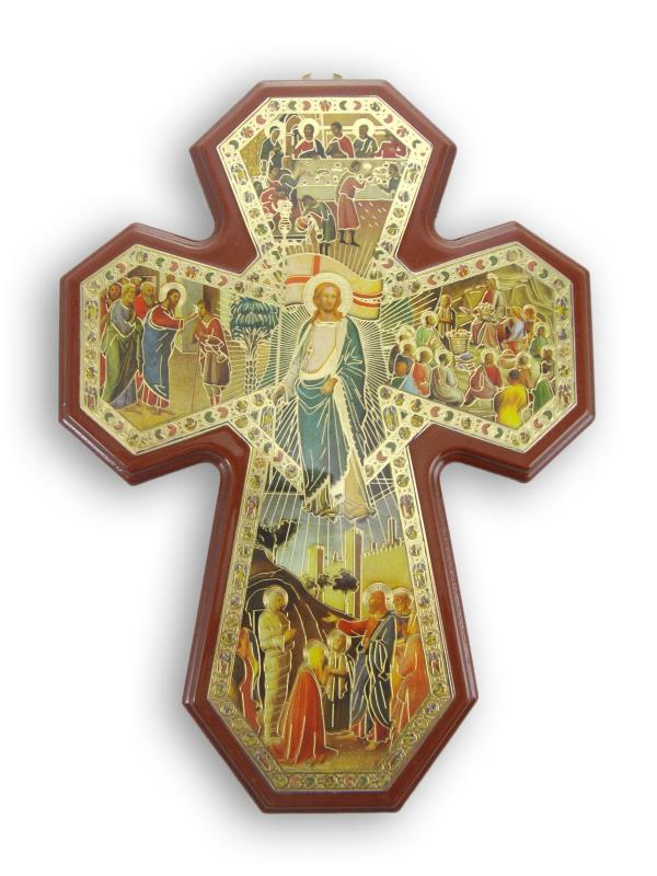 croce legno dipinta 16x22