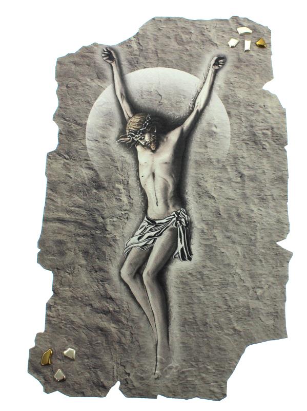 crocifisso dipinto su tavola cm 28x17