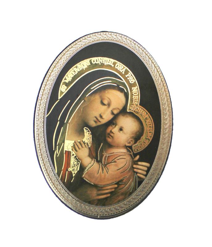 quadro ovale 5,7x7,7 cm madonna con bambino