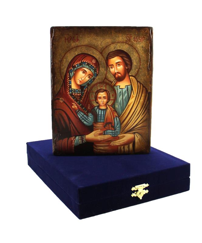 icona dipinta su legno e tela icona sacra famiglia