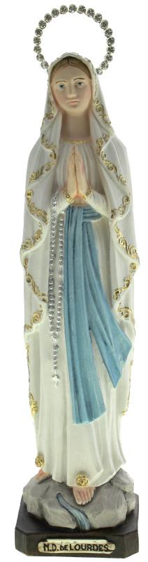 statua madonna di lourdes con aureola altezza 30 cm