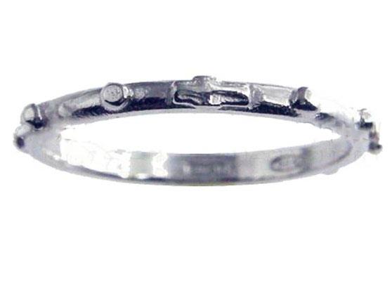 anello rosario con grani tondi argento