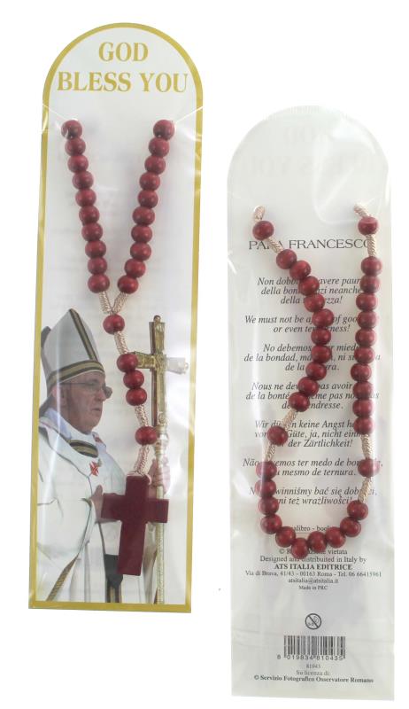 rosario papa francesco con segnalibro