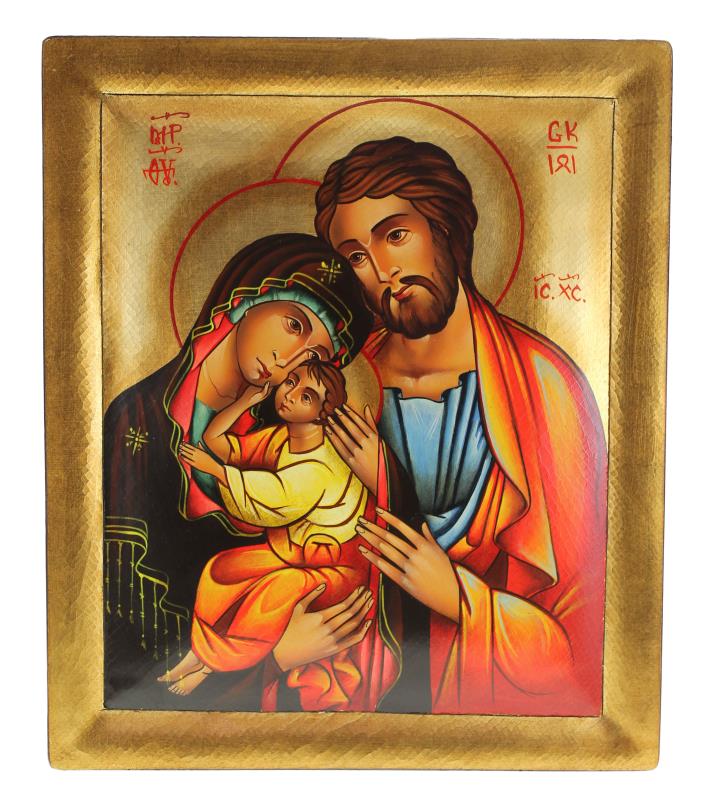 icona dipinta a mano icona sacra famiglia