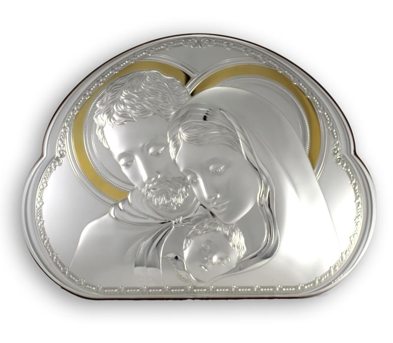 quadro argento sacra famiglia cm 23x16,3