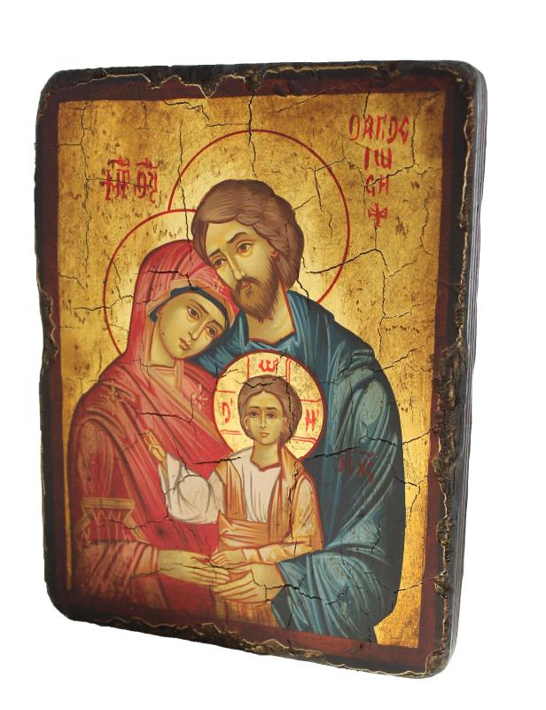 icona dipinta sacra famiglia 14x18