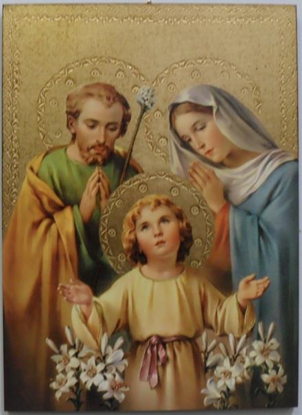 quadro in legno e foglia oro 50x70 cm sacra famiglia ballazzi