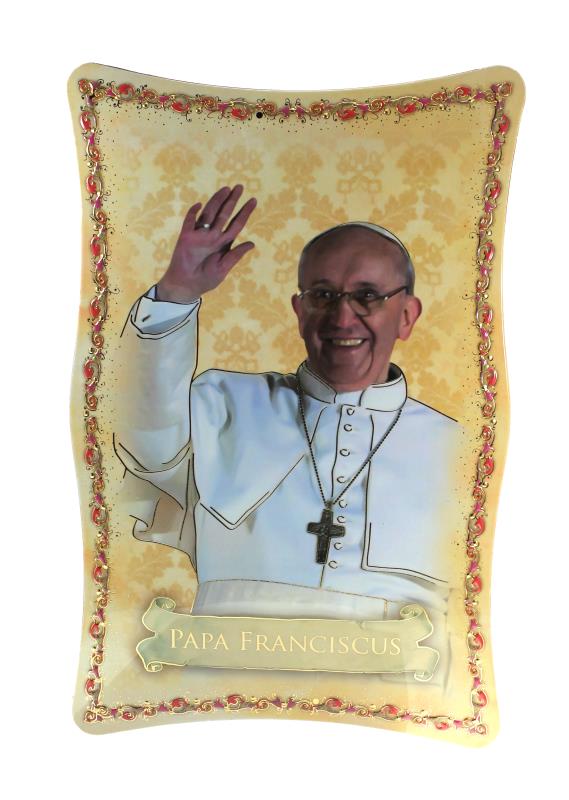 quadro con immagine oro a caldo 39x26 cm papa francesco