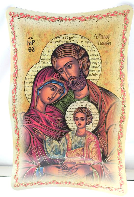 quadro con immagine oro a caldo 39x26 cm icona sacra famiglia