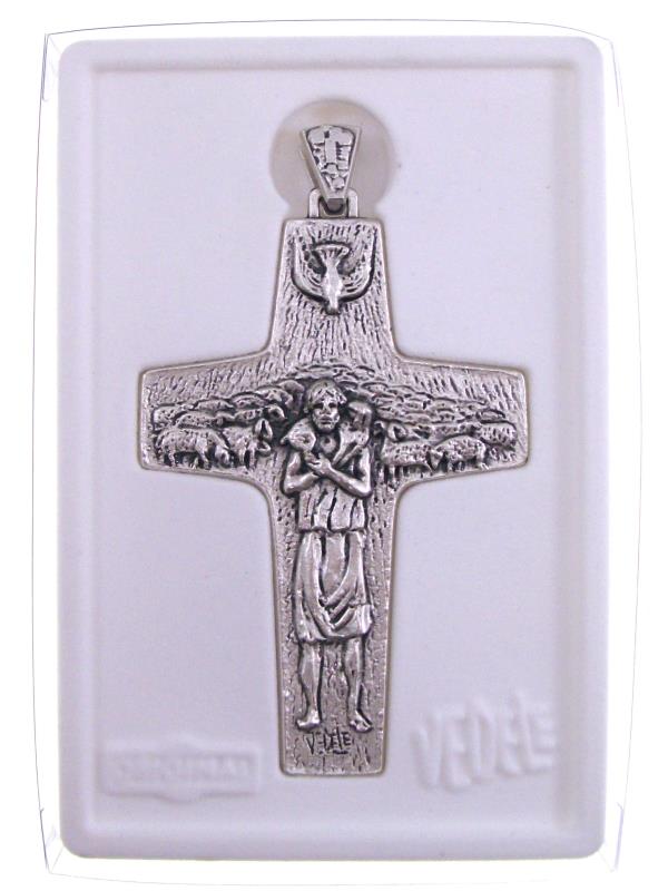 croce papa francesco originale fedeli altezza cm 10.