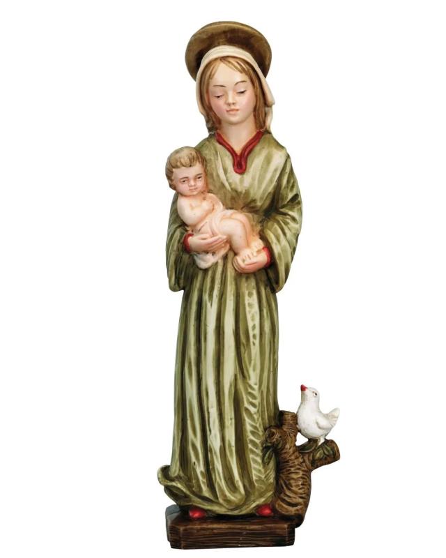 statua madonna con bambino cm 23