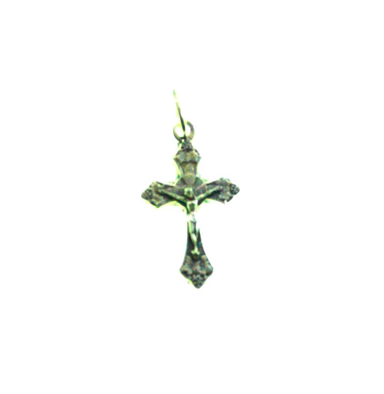 croce in metallo con anello cm 2