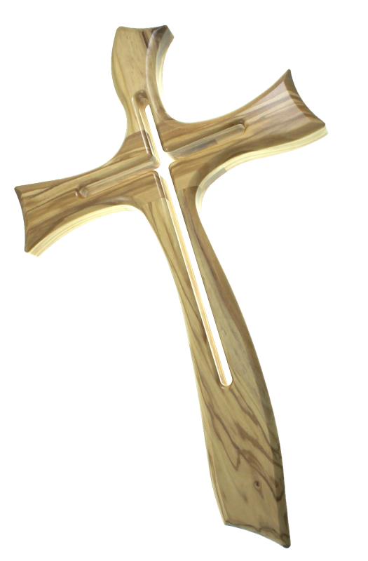 croce in legno ulivo moderna cm 49x29