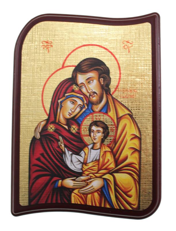 quadretto cm 17x12 immagine su tela icona sacra famiglia