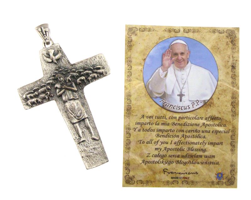 croce papa francesco con cartoncino