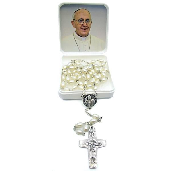 rosario papa francesco bianco perla