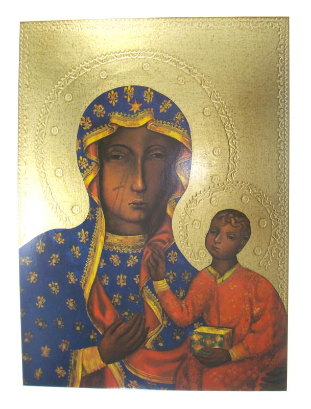 tavola foglia oro formato 27x37 cm madonna di cestokowa