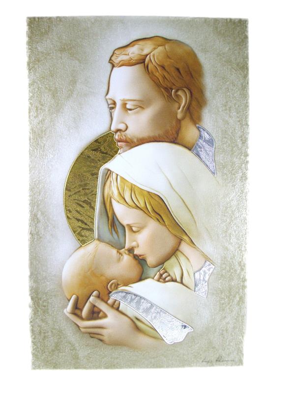 quadro sacra famiglia 50x31 cm