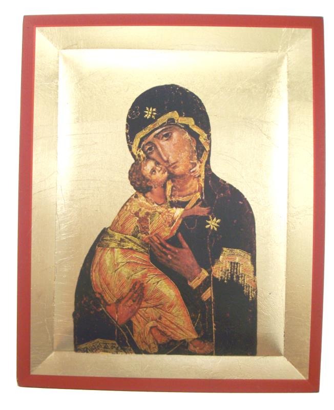 quadro foglia oro con immagine 15,5x19,5 madre di dio vladimir