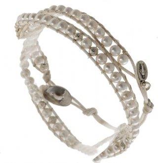 braccialetto rosario pietre 4mm perla bianca