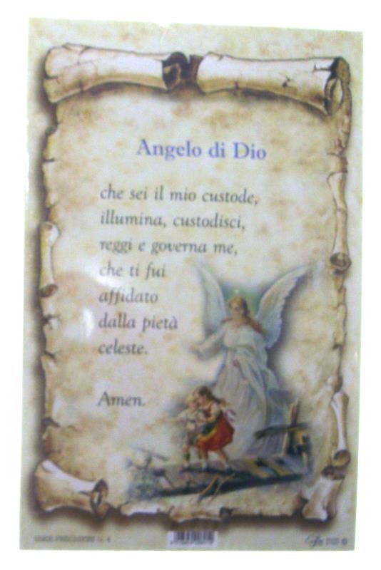 cartoncino serie preghiera formato 10x15 angelo di dio