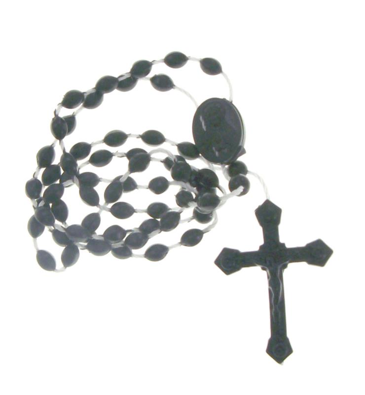 rosario in plastica nero