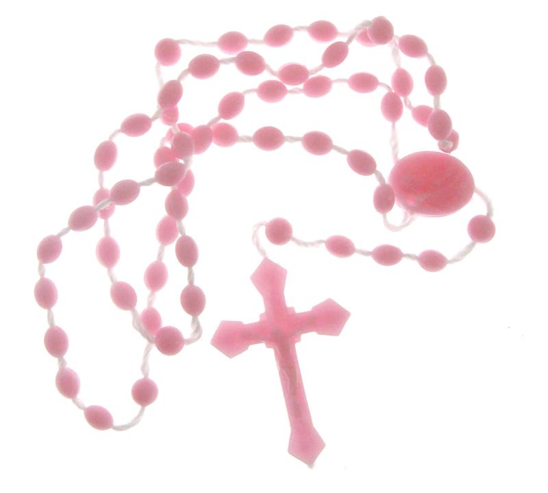 rosario in plastica rosa